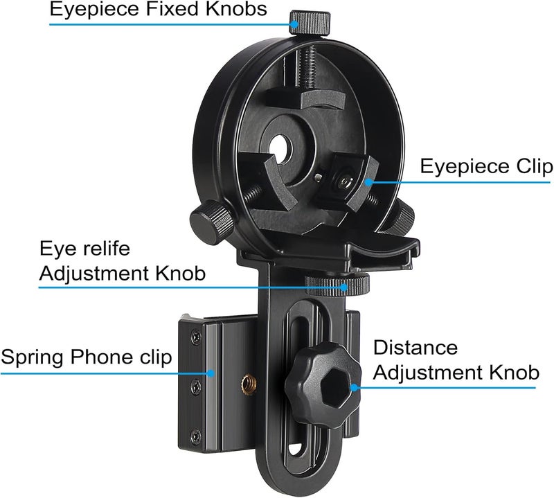 Celticbird Upgrade Smartphone Scope Adapter Spotting Scope Phone Adapter - Precision Metal Telescope Phone Mount for Spotting Scopes, Binoculars, Monocular, Telescope, Microscope - Image 3